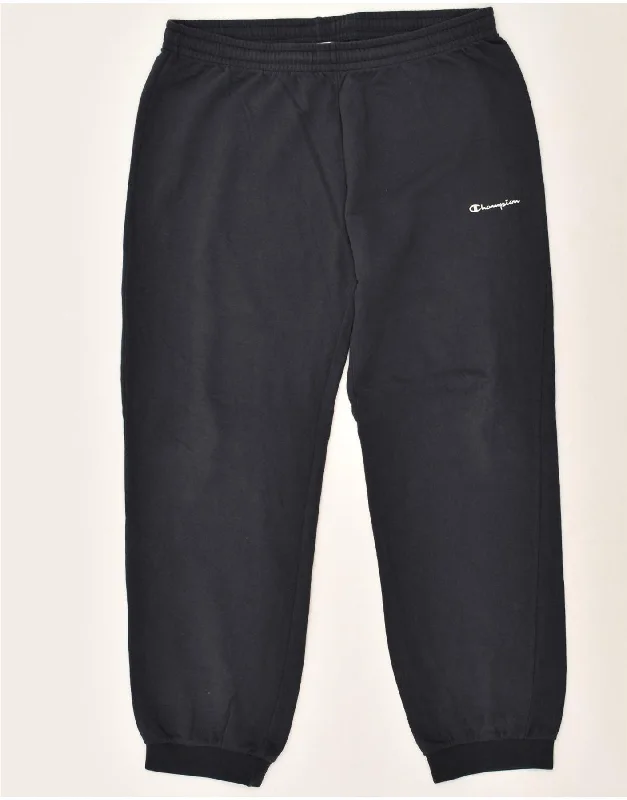 CHAMPION Womens Tracksuit Trousers Joggers UK 18 XL Navy Blue Cotton Trousers Polka Dot Cute
