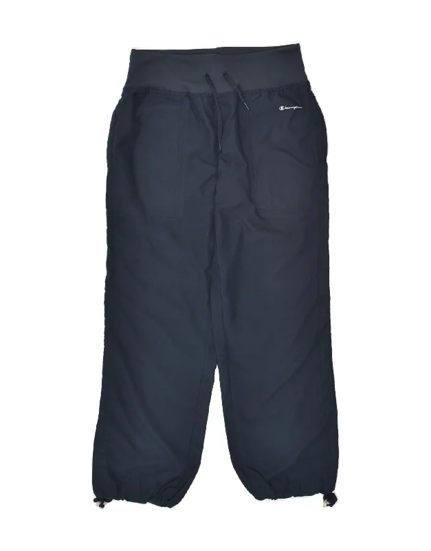 CHAMPION Womens Tracksuit Trousers Joggers UK 18 XL Navy Blue Polyester Trousers Handmade Artisanal