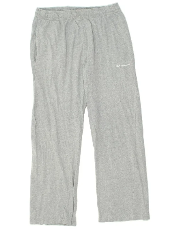 CHAMPION Womens Tracksuit Trousers UK 14 Large Grey Skinny Trousers Denim Stretchy