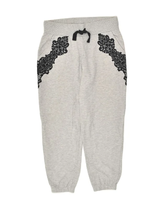 COAST Womens Tracksuit Trousers Joggers UK 14 Medium Grey Paisley Cotton Trousers Yoga Stretchy