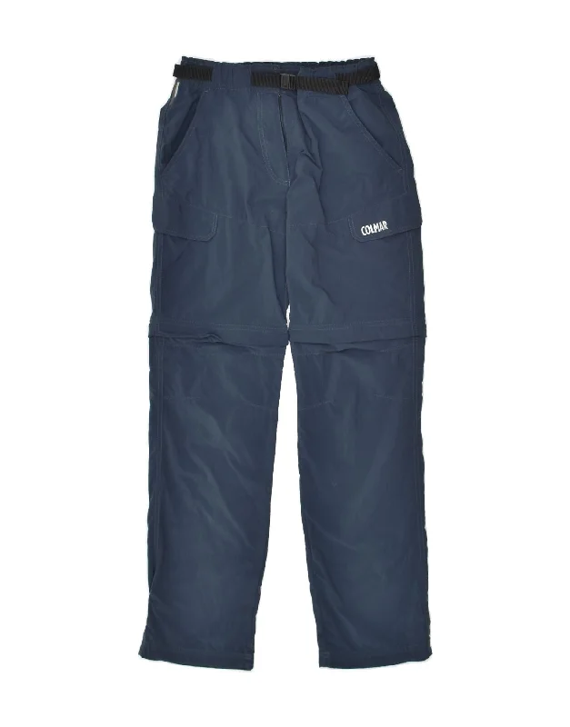 COLMAR Womens Cargo Waterproof Trousers IT 40 Small Navy Blue Nylon Trousers Corduroy Warm
