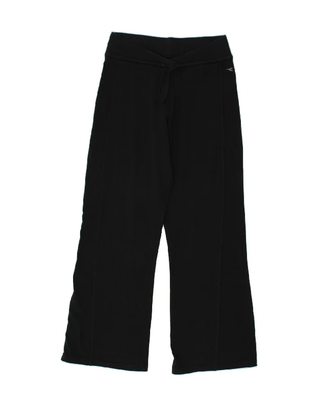 DIADORA Womens Tracksuit Trousers UK 12 Medium Black Polyester