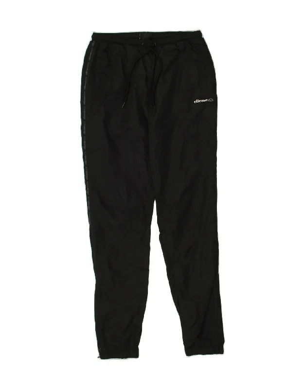 ELLESSE Womens Graphic Tracksuit Trousers Joggers UK 10 Small Black