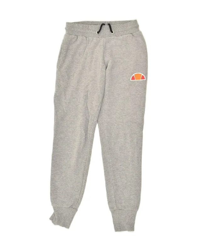 ELLESSE Womens Graphic Tracksuit Trousers Joggers UK  6 Small Grey Cotton