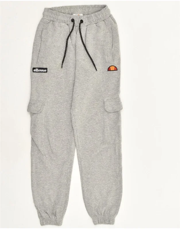 ELLESSE Womens Tracksuit Trousers Joggers UK 4 XS Grey Cotton Trousers Spring Floral