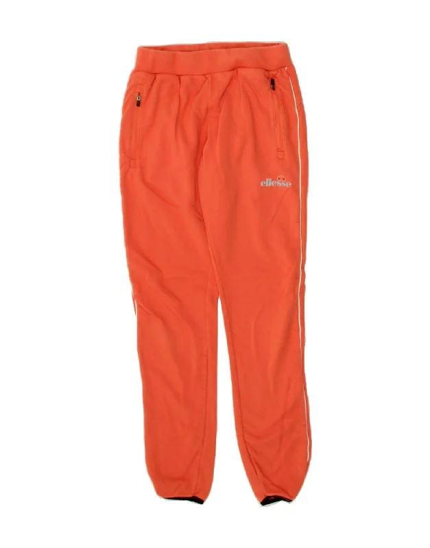 ELLESSE Womens Tracksuit Trousers UK 12 Medium Orange Cotton