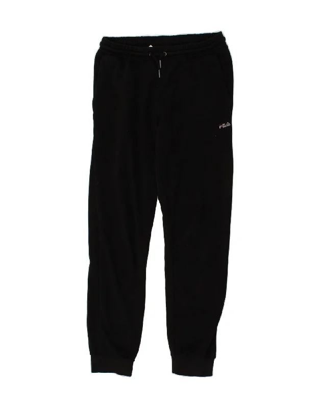 FILA Womens Tracksuit Trousers Joggers UK 14 Large Black Cotton