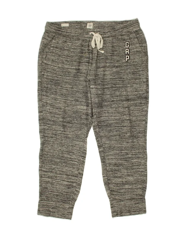 GAP Womens Graphic Tracksuit Trousers Joggers UK 16 Large Grey Cotton