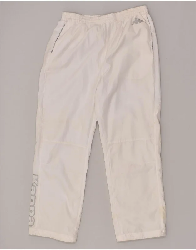 KAPPA Womens Graphic Tracksuit Trousers UK 20 2XL White Polyester Cropped Trousers Casual Linen