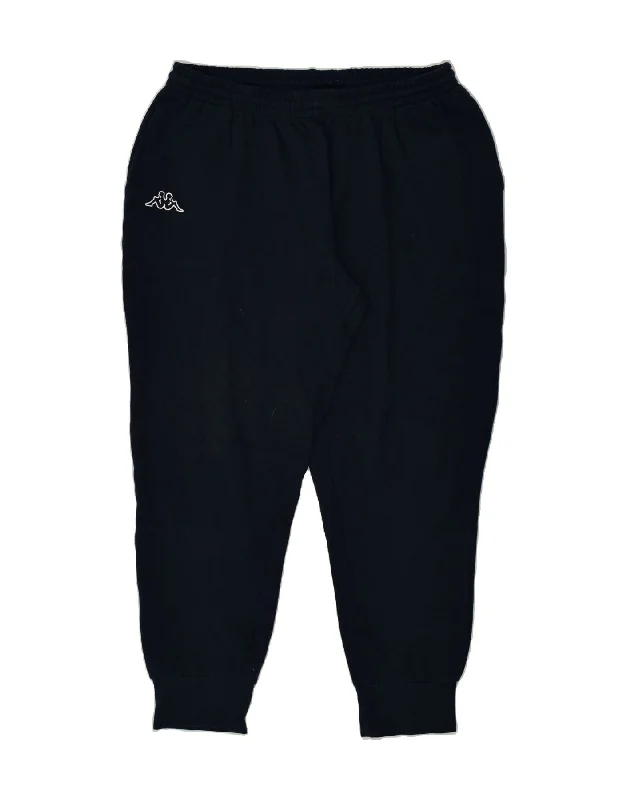 KAPPA Womens Tracksuit Trousers Joggers UK 20 2XL Navy Blue Cotton Trousers Ceremony Elegant