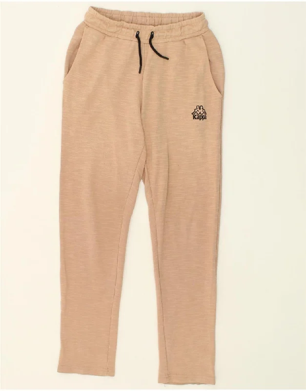 KAPPA Womens Tracksuit Trousers UK 12 Medium Beige Cotton Trousers Ceremony Elegant