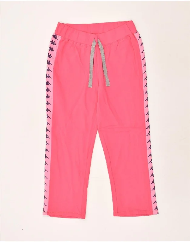 KAPPA Womens Tracksuit Trousers UK 14 Medium Pink Cotton Trousers Fall Fleece