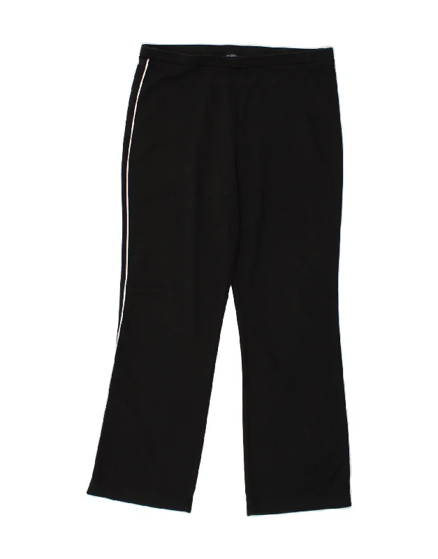 MAINE Womens Tracksuit Trousers UK 14 Large Black Cotton