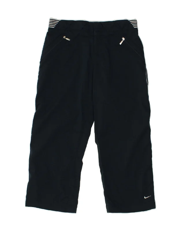 NIKE Womens Capri Tracksuit Trousers UK 4/6 XS Black Polyester Trousers Business Professional