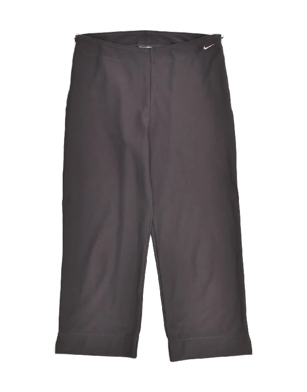 NIKE Womens Dri Fit Tracksuit Trousers US 12/14 Large Grey Trousers Leisure Comfortable