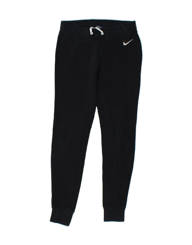 NIKE Womens Graphic Tracksuit Trousers Joggers UK 10 Small Navy Blue