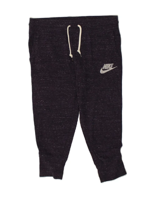 NIKE Womens Graphic Tracksuit Trousers Joggers UK 14 Medium Navy Blue