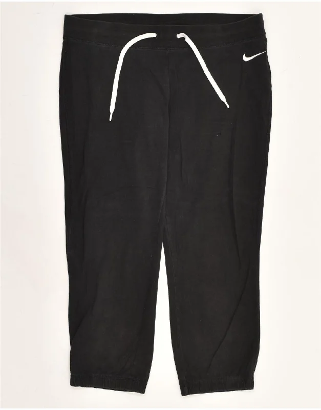 NIKE Womens Tracksuit Trousers Joggers UK 14 Large Black Cotton Trousers Bestseller Popular