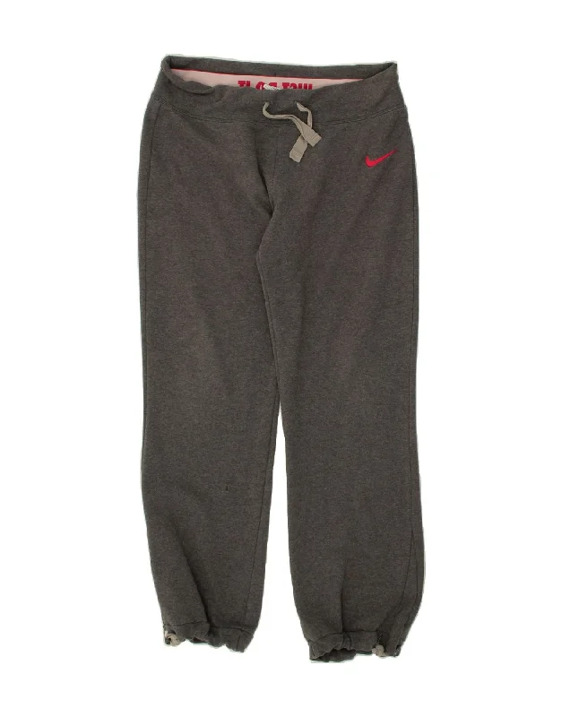 NIKE Womens Tracksuit Trousers Joggers UK 16 Large Grey Cotton