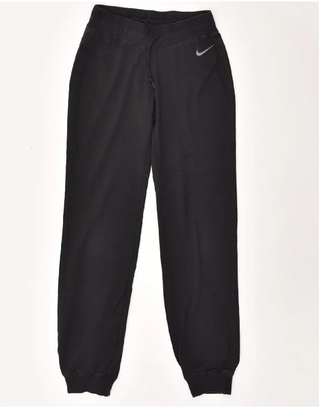 NIKE Womens Tracksuit Trousers Joggers UK 4 XS Black Skinny Trousers Denim Stretchy