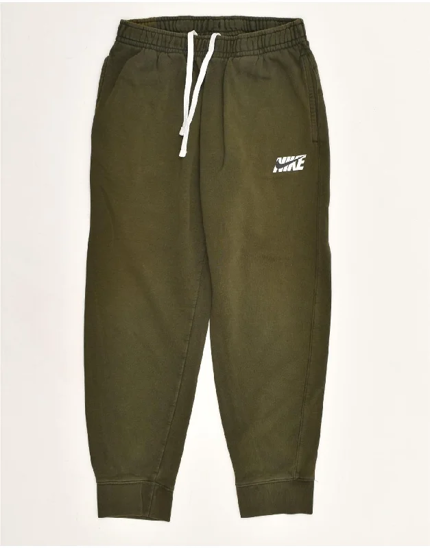 NIKE Womens Tracksuit Trousers Joggers UK 8 Small Khaki Cotton Trousers Custom Made