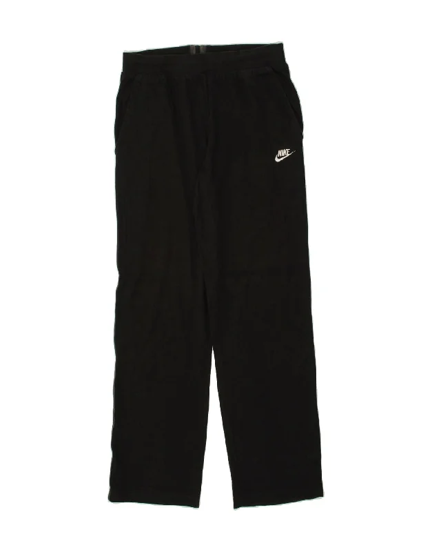 NIKE Womens Tracksuit Trousers UK 12 Medium Black Cotton