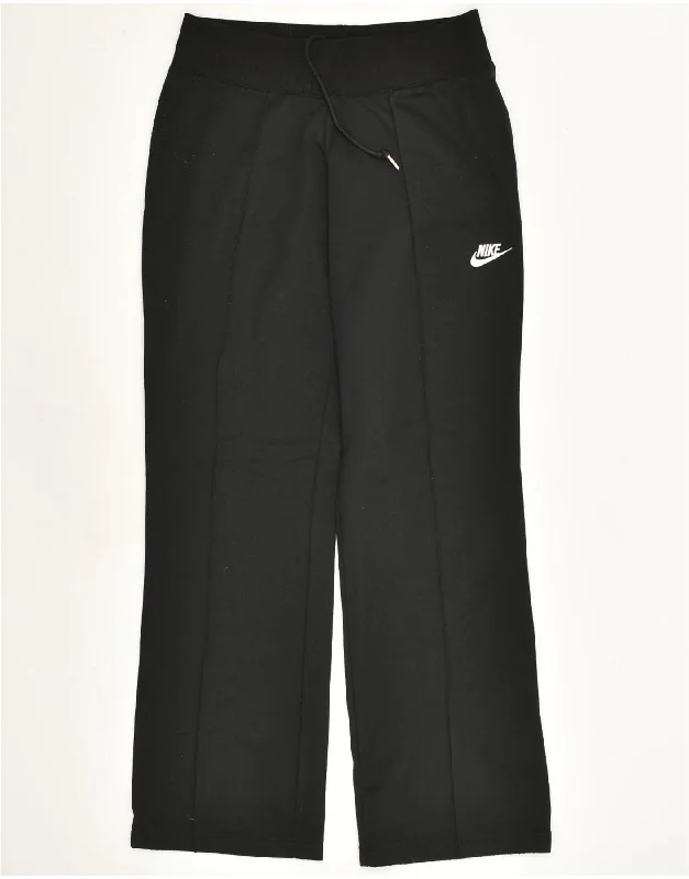 NIKE Womens Tracksuit Trousers UK 12 Medium Black Polyester Trousers Seasonal Trendy