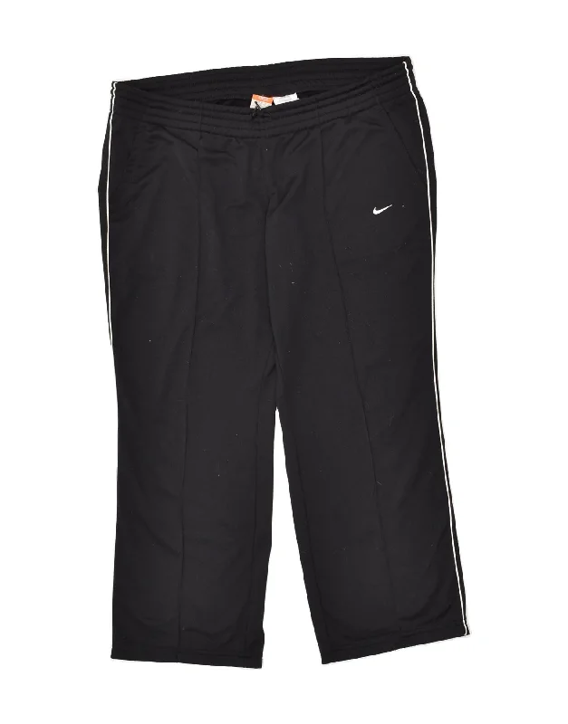 NIKE Womens Tracksuit Trousers UK 20/22 XL Black Polyester Trousers Brand Named