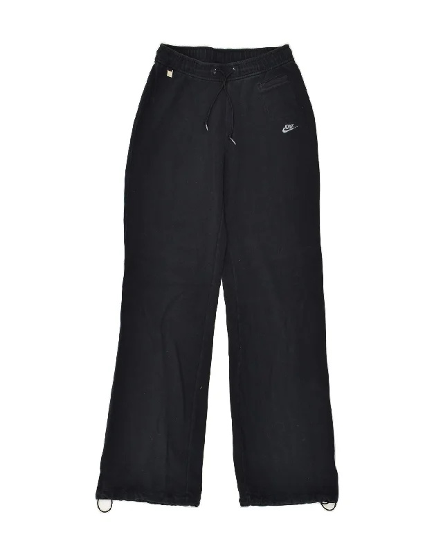 NIKE Womens Tracksuit Trousers UK 4-6 XS Black Cotton Trousers Print Floral