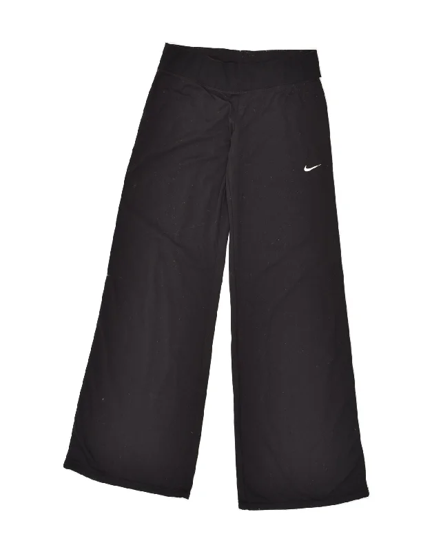 NIKE Womens Tracksuit Trousers UK 8/10 Small Black Trousers sophisticated sleek