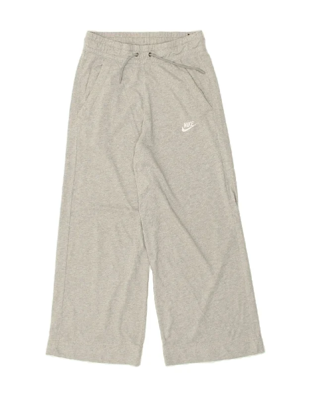 NIKE Womens Tracksuit Trousers UK 8 Small Grey Cotton