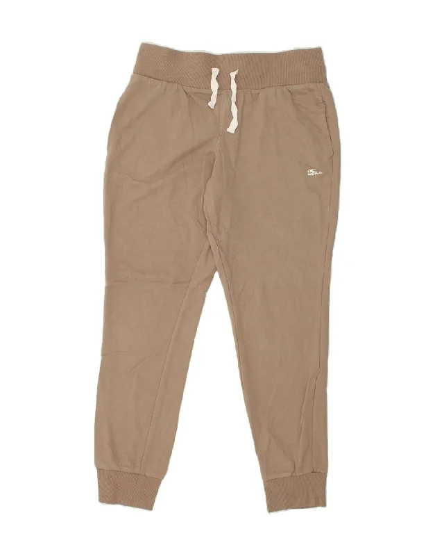 O'NEILL Womens Tracksuit Trousers Joggers UK 12 Medium Beige Cotton