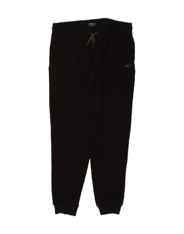 O'NEILL Womens Tracksuit Trousers Joggers UK 14 Large Black Cotton