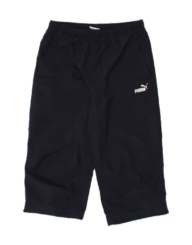 PUMA Womens Capri Tracksuit Trousers UK 14 Medium Navy Blue Polyester