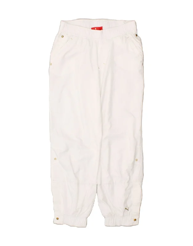 PUMA Womens Tracksuit Trousers Joggers UK 10 Small White Polyester