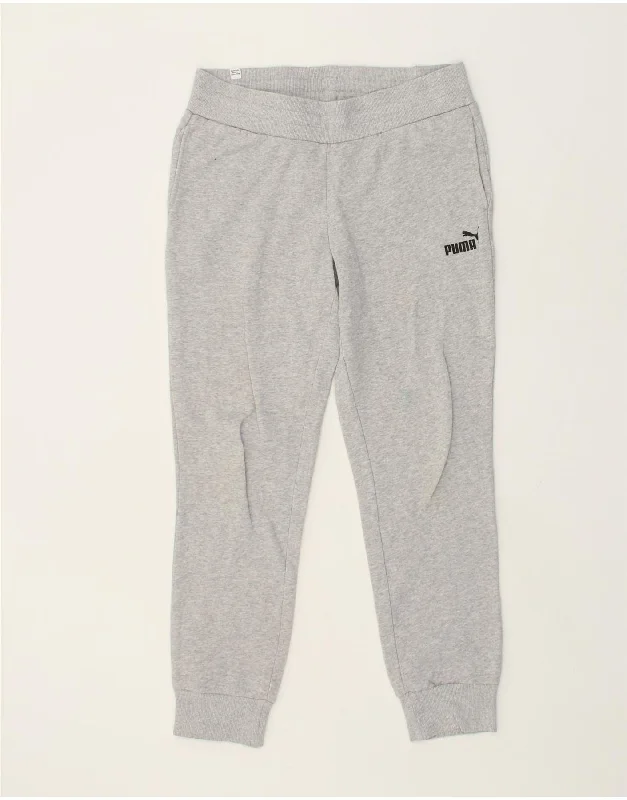 PUMA Womens Tracksuit Trousers Joggers UK 12 Medium  Grey Cotton Trousers sophisticated sleek