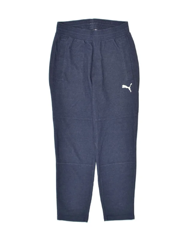 PUMA Womens Tracksuit Trousers Joggers UK 8 Small Navy Blue Cotton Trousers Occasion Special