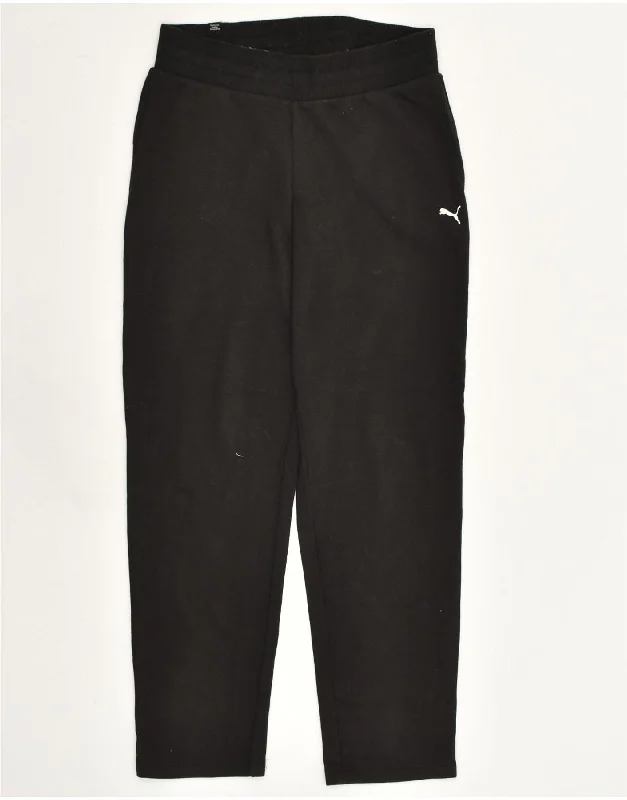 PUMA Womens Tracksuit Trousers UK 10 Small Black Cotton Trousers Bootcut Casual