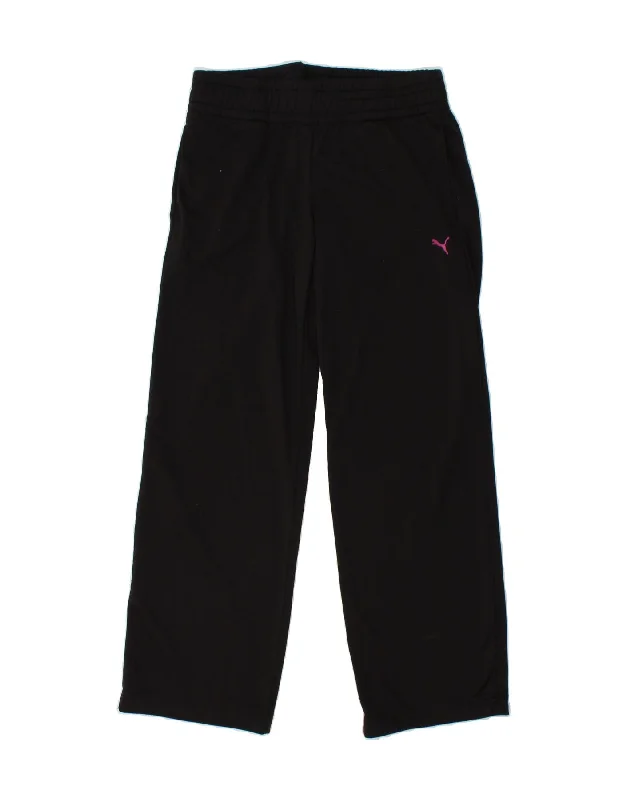PUMA Womens Tracksuit Trousers UK 10 Small Black Polyester Trousers Lace Delicate