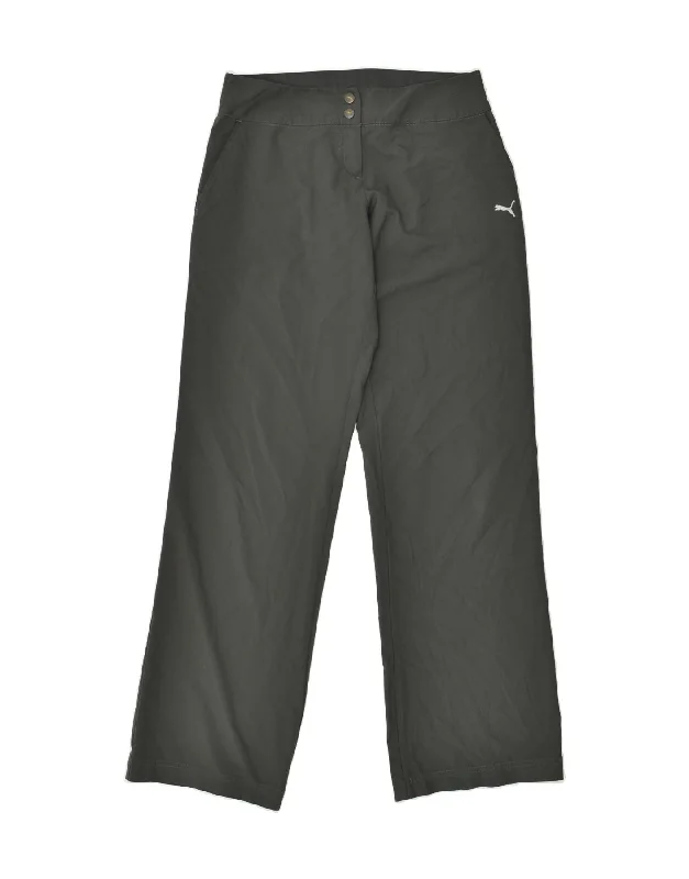 PUMA Womens Tracksuit Trousers UK 12 Medium Grey Trousers Summer Linen