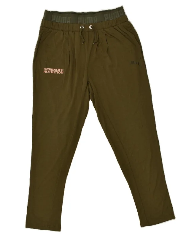 PUMA Womens Tracksuit Trousers UK 12 Medium  Khaki Trousers Yoga Stretchy