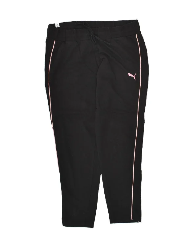 PUMA Womens Tracksuit Trousers UK 14 Medium Black Cotton Trousers Ceremony Elegant