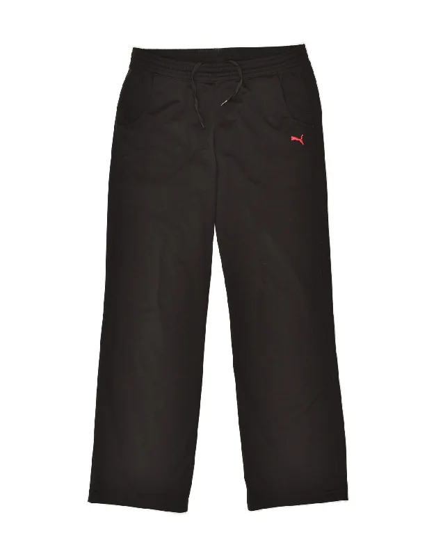 PUMA Womens Tracksuit Trousers UK 14 Medium Black Polyester Trousers Summer Linen