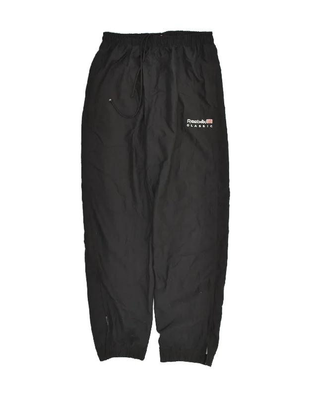 REEBOK Womens Tracksuit Trousers Joggers UK 14 Medium Black Trousers Silk Elegant