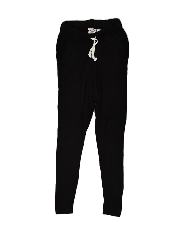 REEBOK Womens Tracksuit Trousers Joggers UK 6 XS Black Cotton