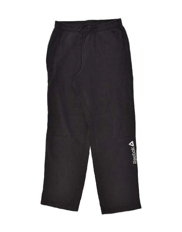 REEBOK Womens Tracksuit Trousers Medium Black Cotton