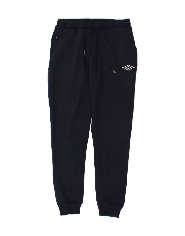 UMBRO Womens Tracksuit Trousers Joggers UK 14 Large Navy Blue Cotton