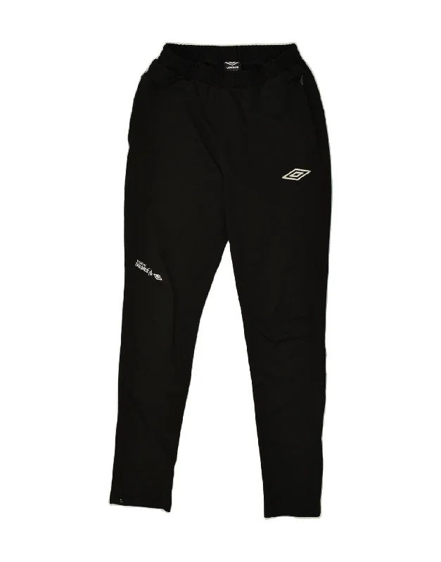 UMBRO Womens Tracksuit Trousers UK 12 Medium Black Polyester Trousers Elastic Waist Soft