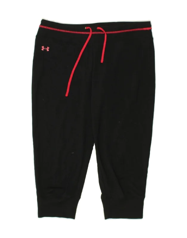 UNDER ARMOUR Womens Capri Tracksuit Trousers Joggers UK 10 Small Black