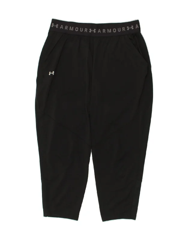 UNDER ARMOUR Womens Capri Tracksuit Trousers UK 14 Medium Black Trousers Capri Summer